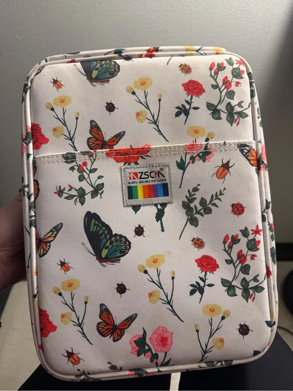 ZSCN Floral & Butterfly Pen Case - White Background